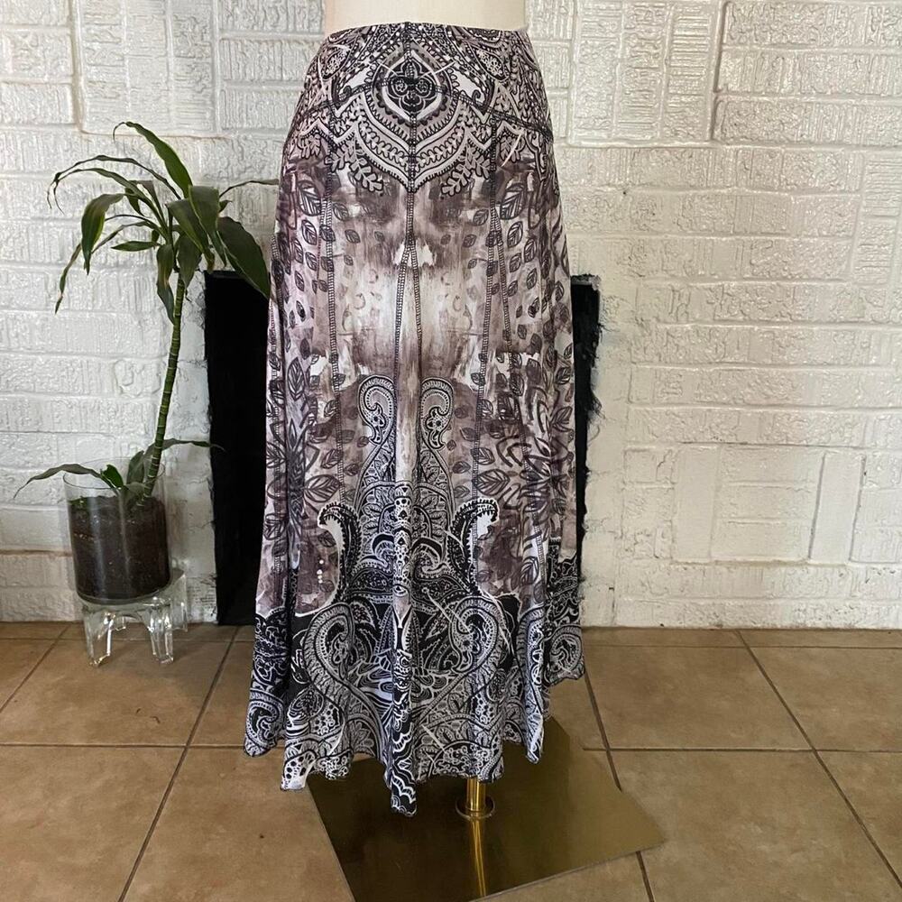 Vintage y2k grunge paisley maxi skirt